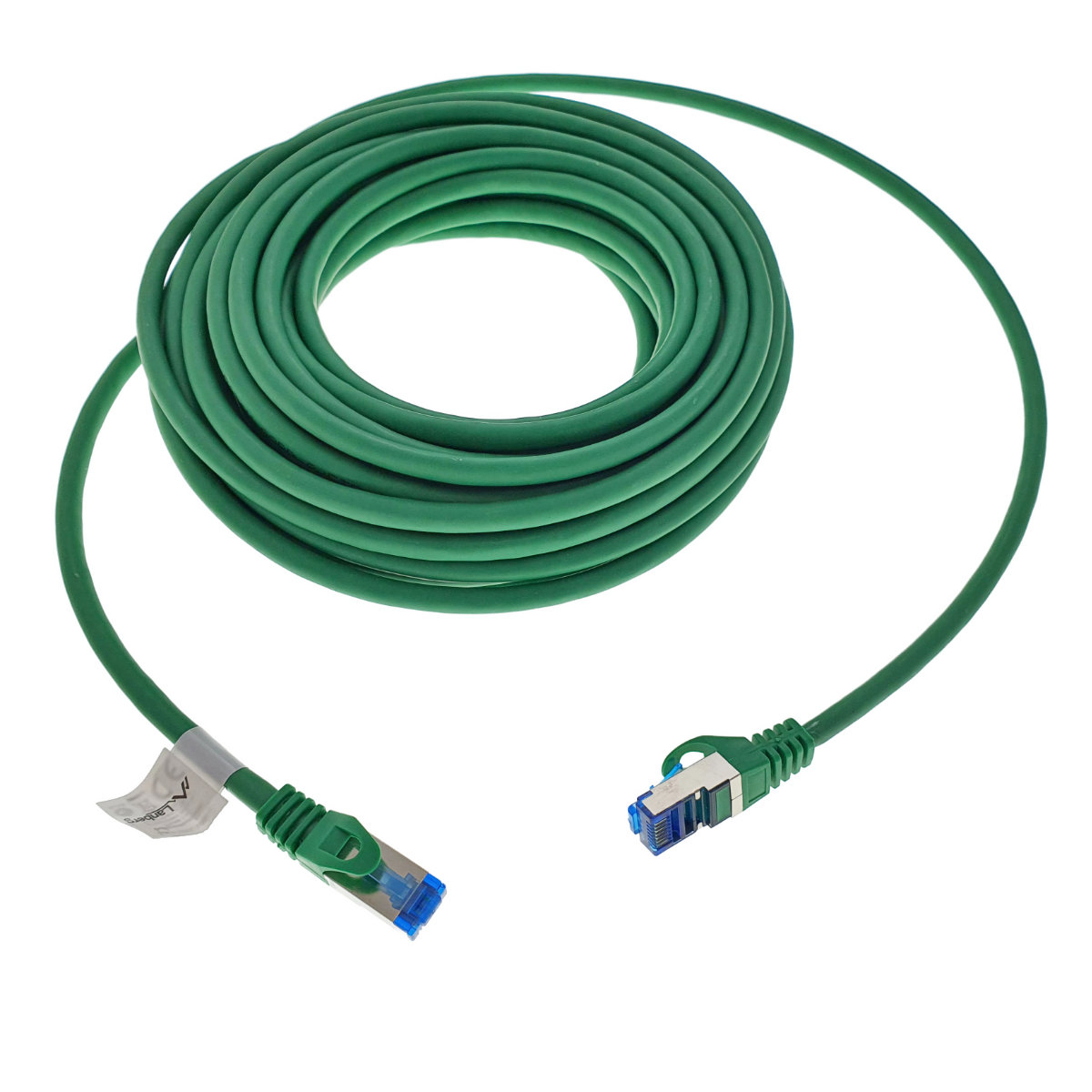 Cablu ecranat S / FTP, Lanberg 42716, cat.6A, mufat 2xRJ45, lungime 10 m, AWG 26, 500 MHz, LSZH, de legatura retea, ethernet, verde [2]