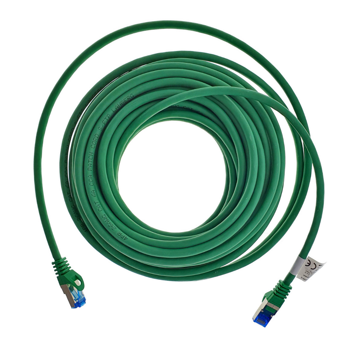Cablu ecranat S / FTP, Lanberg 42716, cat.6A, mufat 2xRJ45, lungime 10 m, AWG 26, 500 MHz, LSZH, de legatura retea, ethernet, verde [1]
