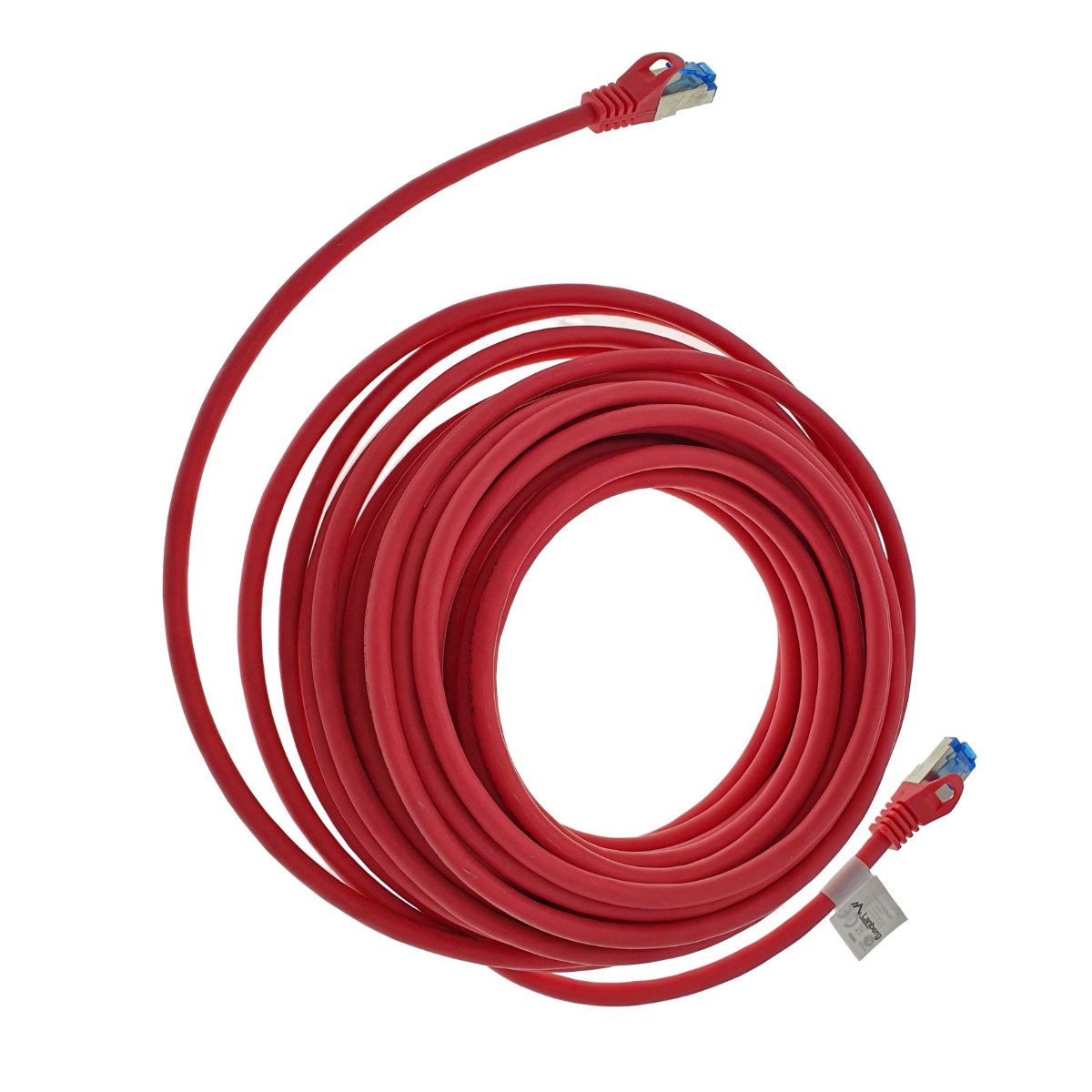 Cablu ecranat S / FTP, Lanberg 42717, cat.6A, mufat 2xRJ45, lungime 10 m, AWG 26, 500 MHz, LSZH, de legatura retea, ethernet, rosu [6]