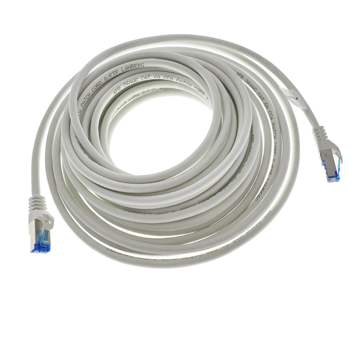 Cablu ecranat S / FTP, Lanberg 42720, cat.6A, mufat 2xRJ45, lungime 10 m, AWG 26, 500 MHz, LSZH, de legatura retea, ethernet, alb [4]