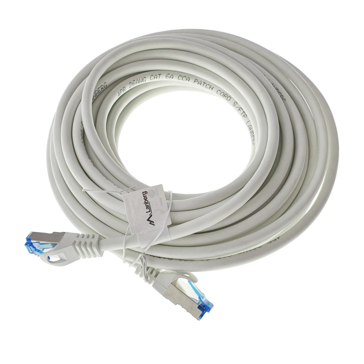 Cablu ecranat S / FTP, Lanberg 42720, cat.6A, mufat 2xRJ45, lungime 10 m, AWG 26, 500 MHz, LSZH, de legatura retea, ethernet, alb [6]
