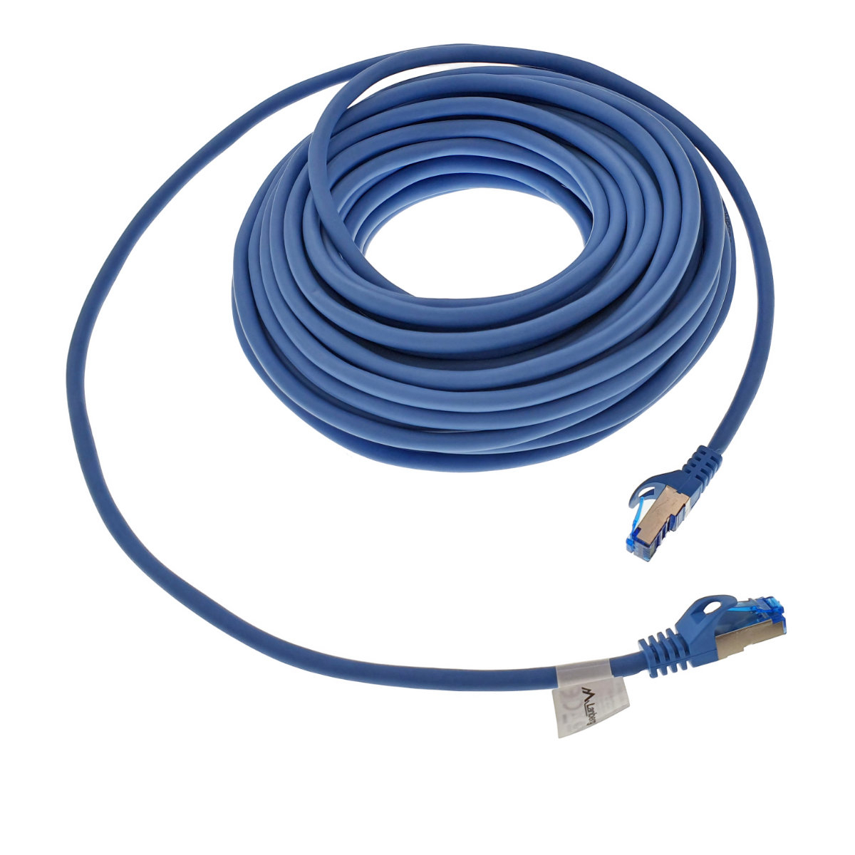 Cablu ecranat S / FTP, Lanberg 42722, cat.6A, mufat 2xRJ45, lungime 15 m, AWG 26, 500 MHz, LSZH, de legatura retea, ethernet, albastru [4]