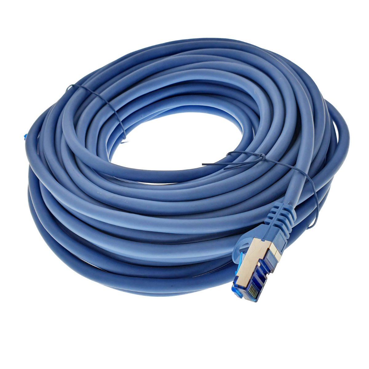 Cablu ecranat S / FTP, Lanberg 42722, cat.6A, mufat 2xRJ45, lungime 15 m, AWG 26, 500 MHz, LSZH, de legatura retea, ethernet, albastru [5]