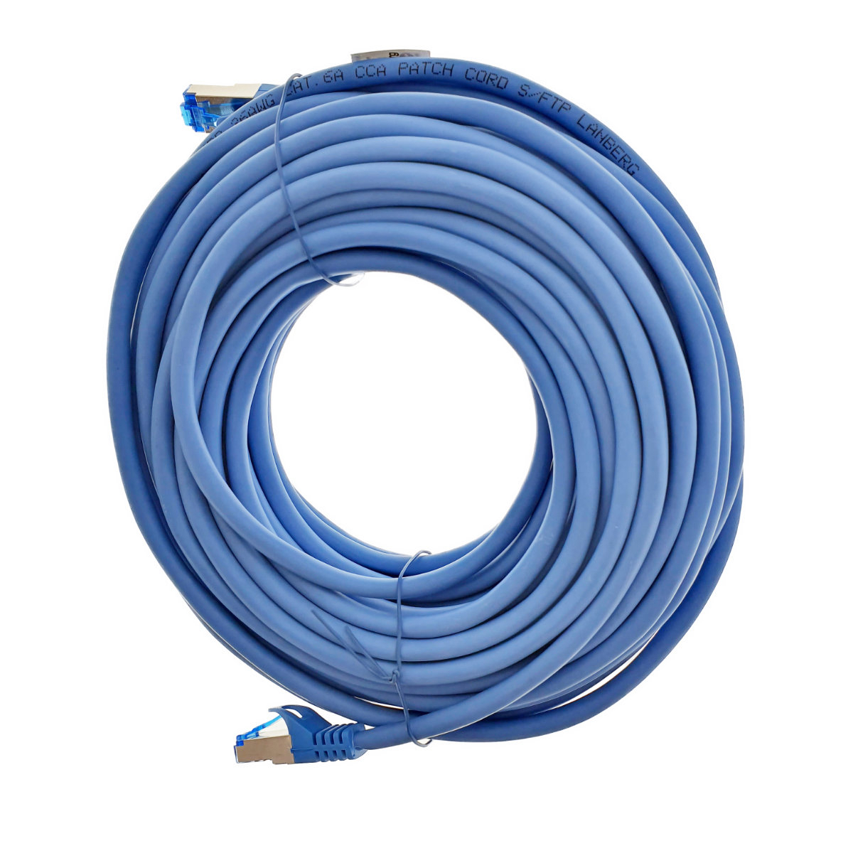 Cablu ecranat S / FTP, Lanberg 42722, cat.6A, mufat 2xRJ45, lungime 15 m, AWG 26, 500 MHz, LSZH, de legatura retea, ethernet, albastru [2]