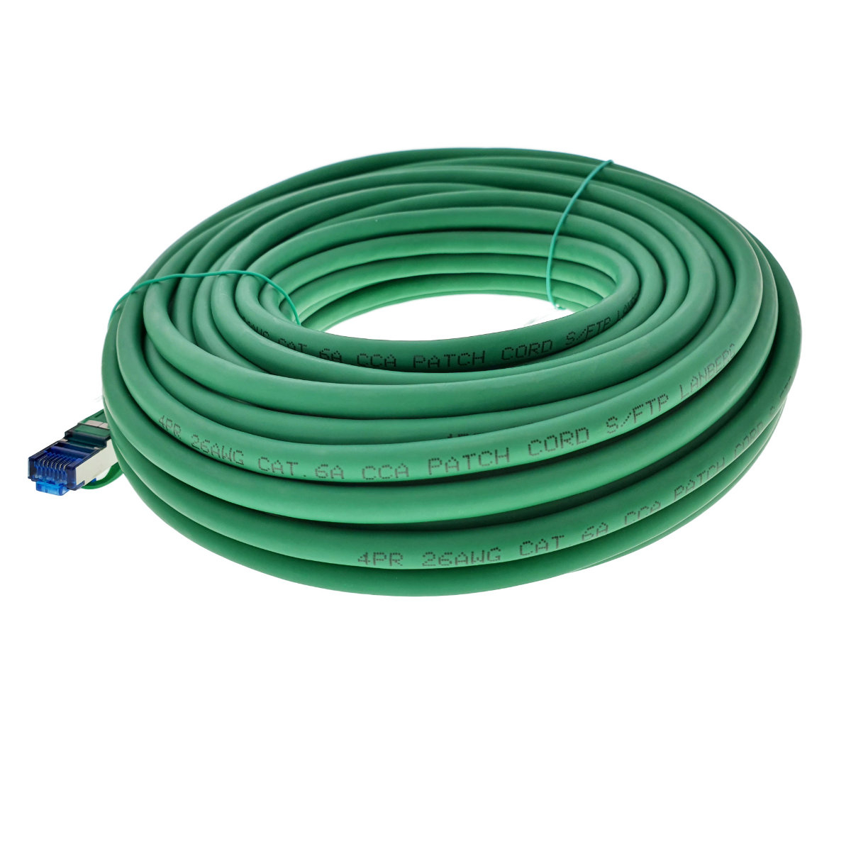 Cablu ecranat S / FTP, Lanberg 42724, cat.6A, mufat 2xRJ45, lungime 15 m, AWG 26, 500 MHz, LSZH, de legatura retea, ethernet, verde [7]