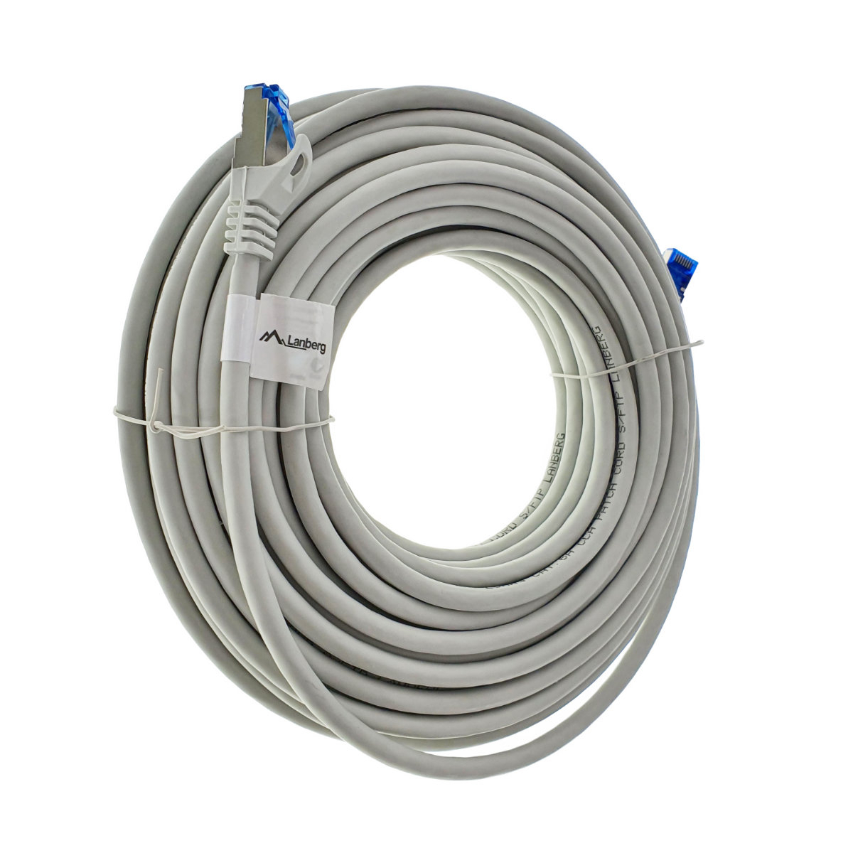 Cablu ecranat S / FTP, Lanberg 42726, cat.6A, mufat 2xRJ45, lungime 15 m, AWG 26, 500 MHz, LSZH, de legatura retea, ethernet, gri [7]