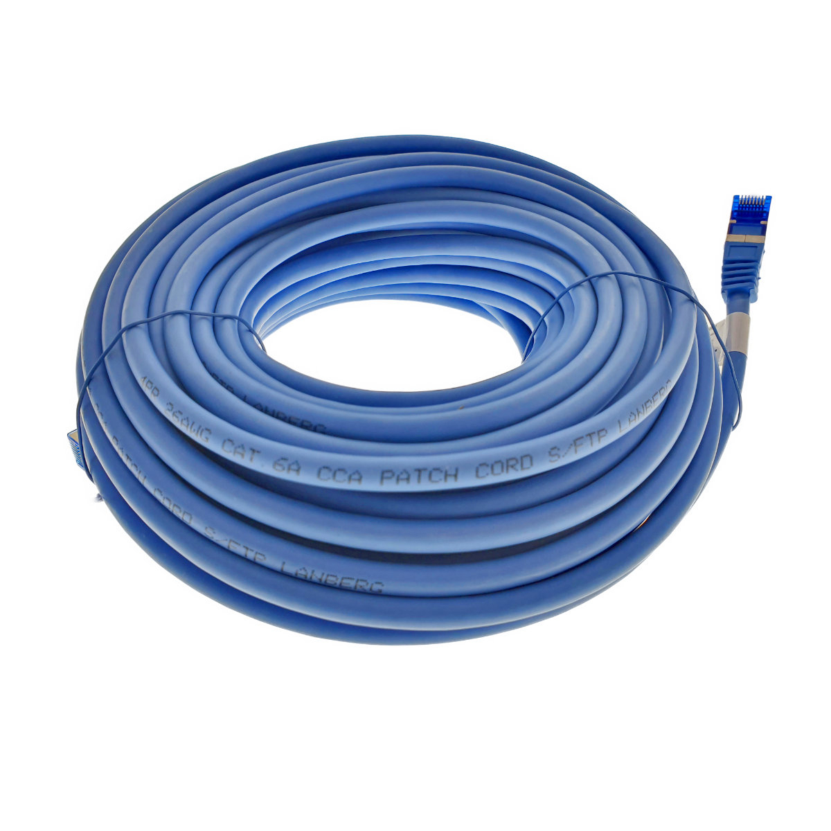 Cablu ecranat S / FTP, Lanberg 42730, cat.6A, mufat 2xRJ45, lungime 20 m, AWG 26, 500 MHz, LSZH, de legatura retea, ethernet, albastru [6]