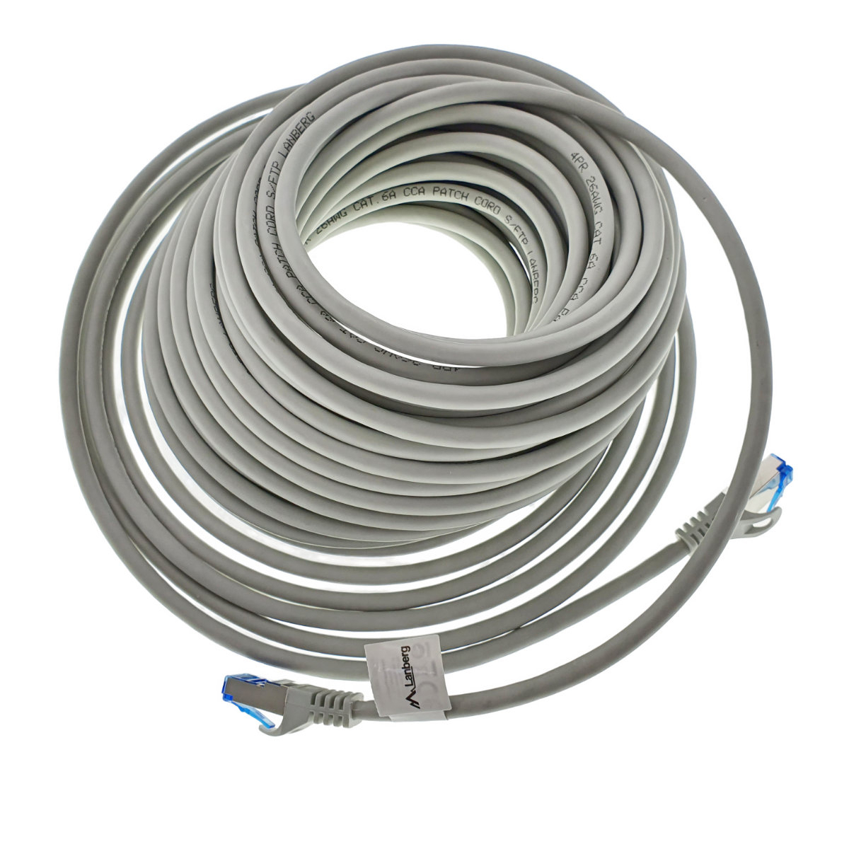 Cablu ecranat S / FTP, Lanberg 42734, cat.6A, mufat 2xRJ45, lungime 20 m, AWG 26, 500 MHz, LSZH, de legatura retea, ethernet, gri [5]