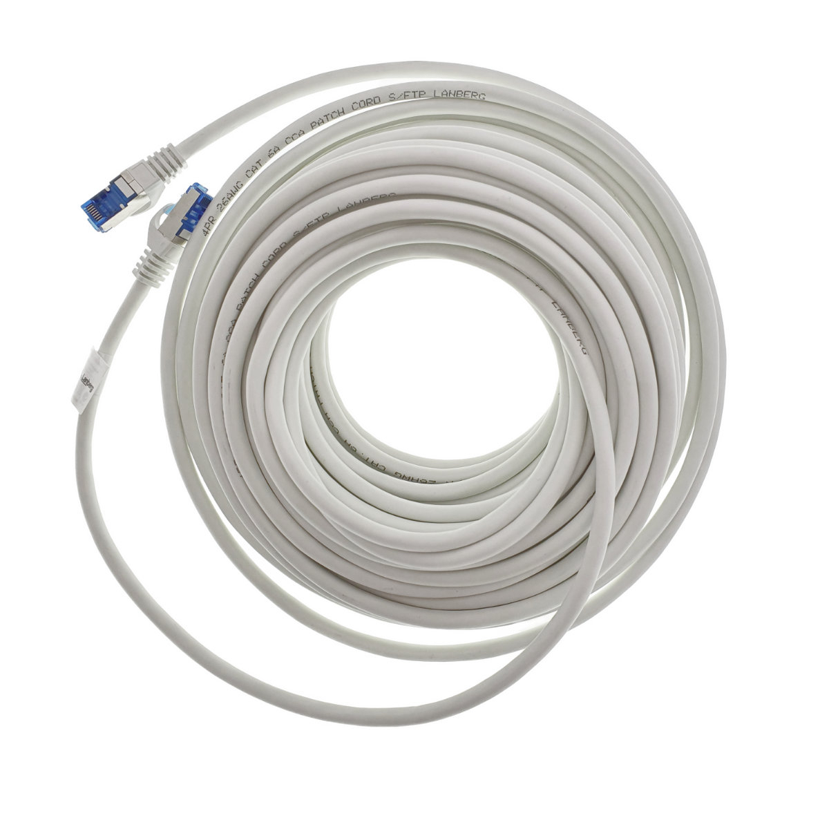 Cablu ecranat S / FTP, Lanberg 42736, cat.6A, mufat 2xRJ45, lungime 20 m, AWG 26, 500 MHz, LSZH, de legatura retea, ethernet, alb [6]