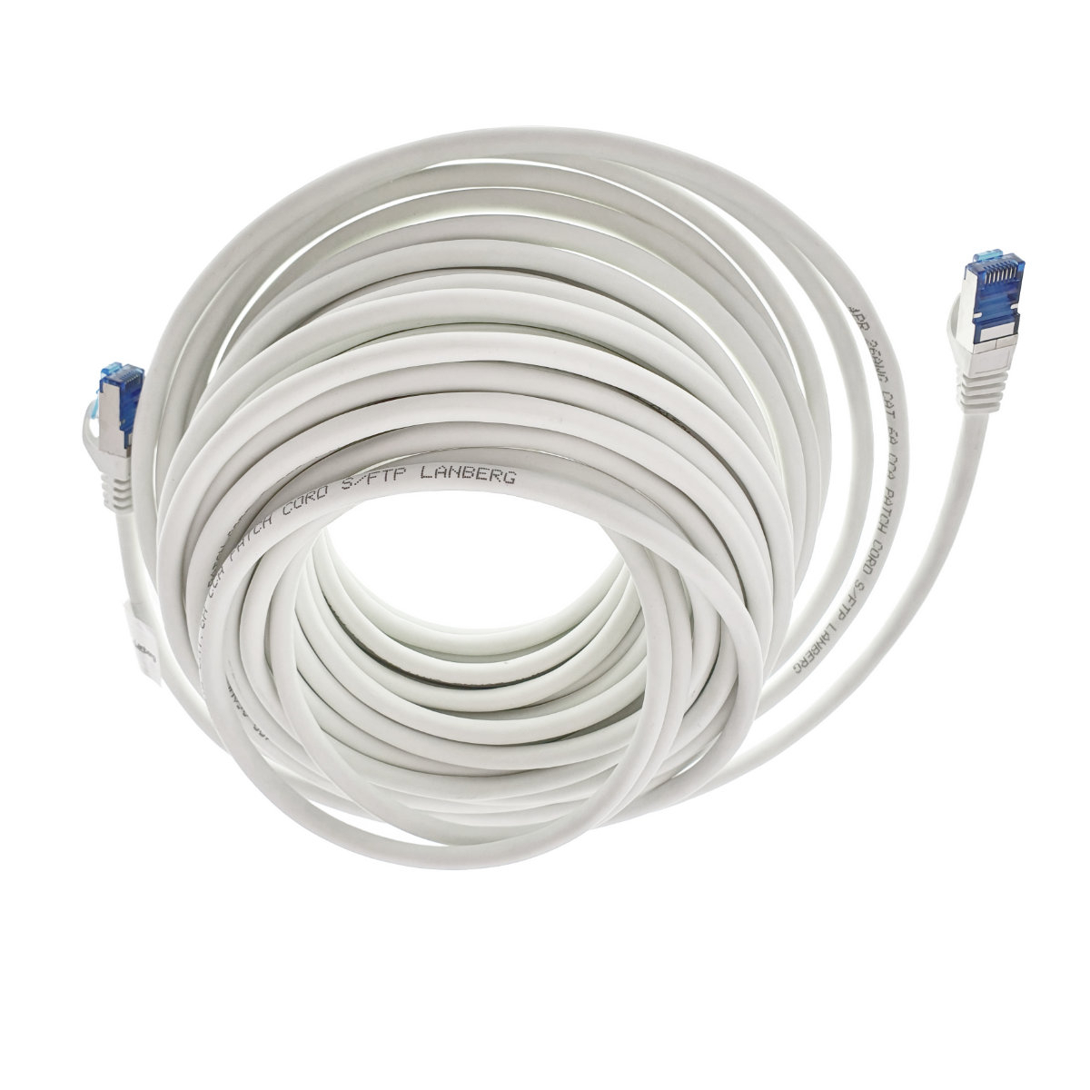 Cablu ecranat S / FTP, Lanberg 42736, cat.6A, mufat 2xRJ45, lungime 20 m, AWG 26, 500 MHz, LSZH, de legatura retea, ethernet, alb [10]
