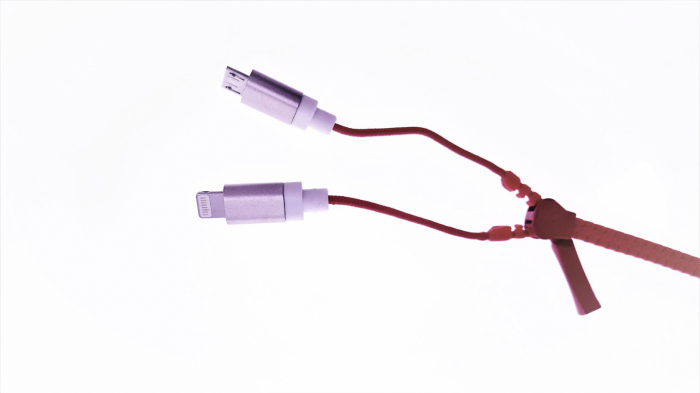 Cablu incarcare - date microUSB , lightning mix color- zipper - CIUDMLZMC [2]