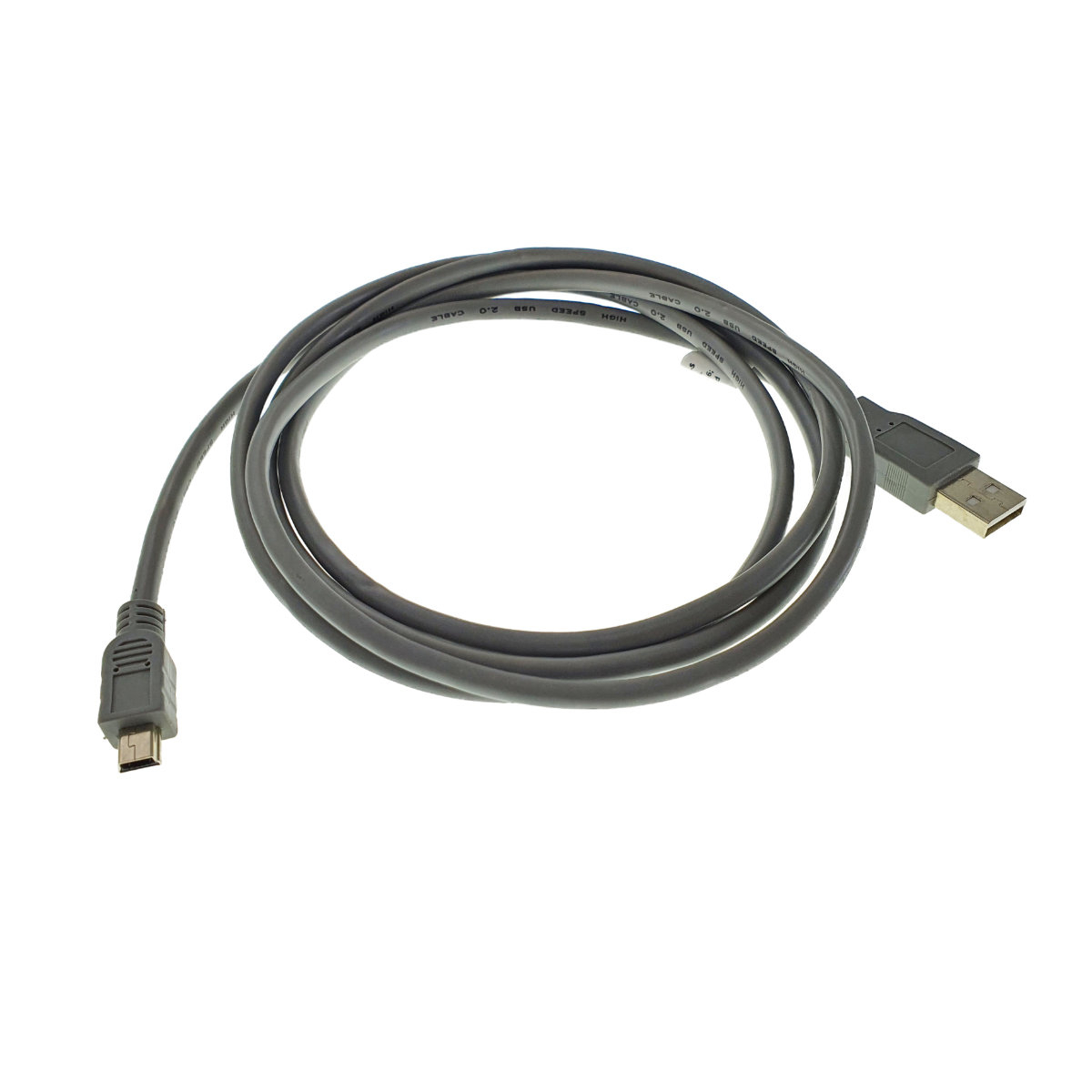 Cablu Lanberg 41360, USB 2.0 tata la mini USB tata 5 pini, AWG 30, 180cm, gri [5]