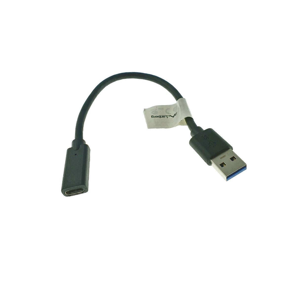 Cablu Lanberg OTG USB 3.1 adaptor USB Tip C mama la USB 3.1 tata, lungime 15 cm, negru [4]