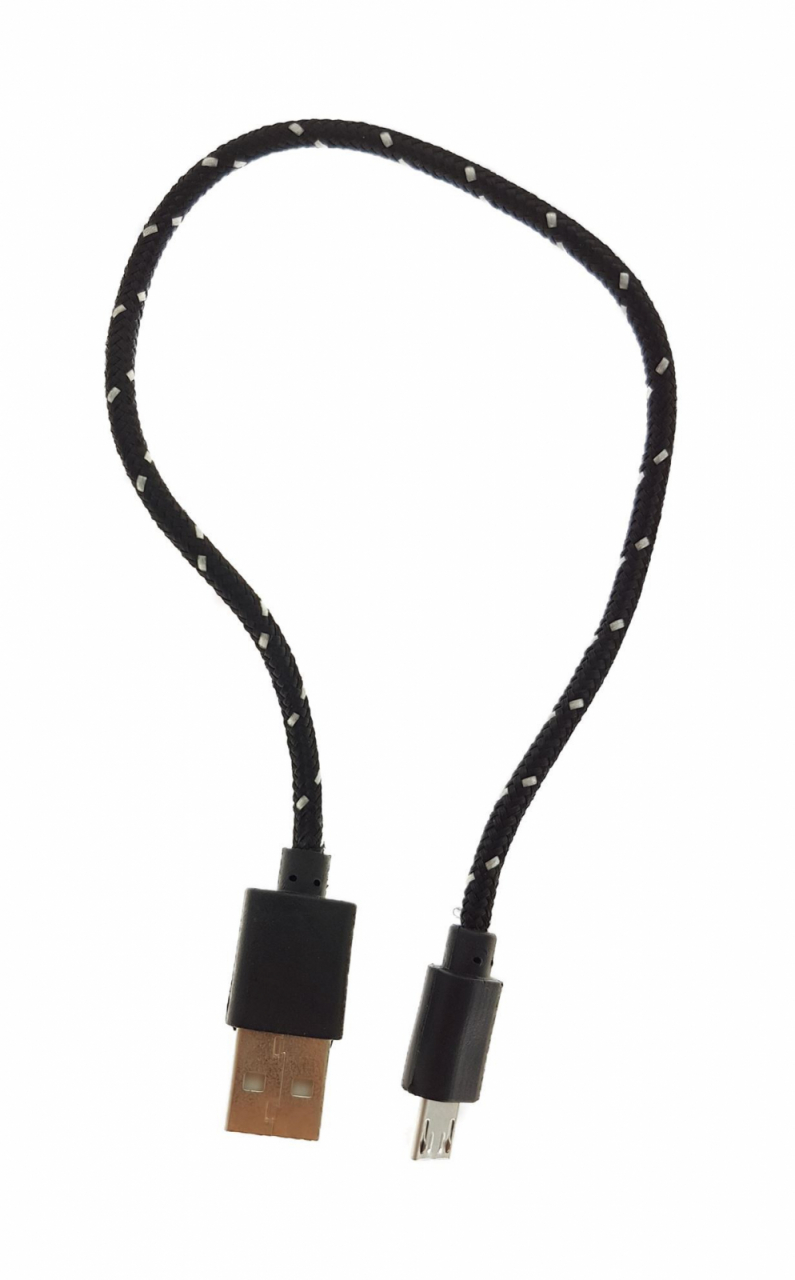 Cablu Omega USB la microUSB , textil , 30cm , negru [43578] [4]