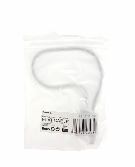Cablu Omega USB la microUSB , textil , 30cm , negru [43578] [3]