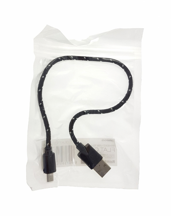 Cablu Omega USB la microUSB , textil , 30cm , negru [43578] [2]
