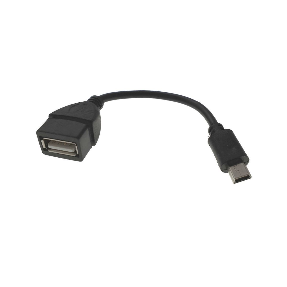 Cablu OTG USB mama - mini USB 5P tata 10 cm, negru [5]