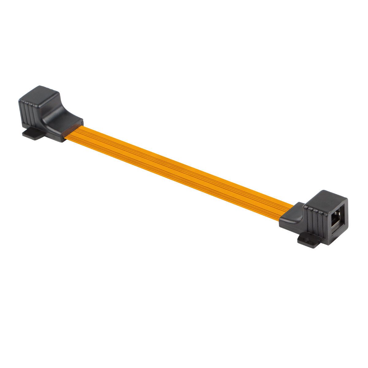 Cablu panglica Ethernet cat 5e, plat si ultrasubtire 0.2 mm, Lanberg 42711, de extensie pe sub ferestre, 2 x RJ45 mama, 17 cm, flexibil [7]