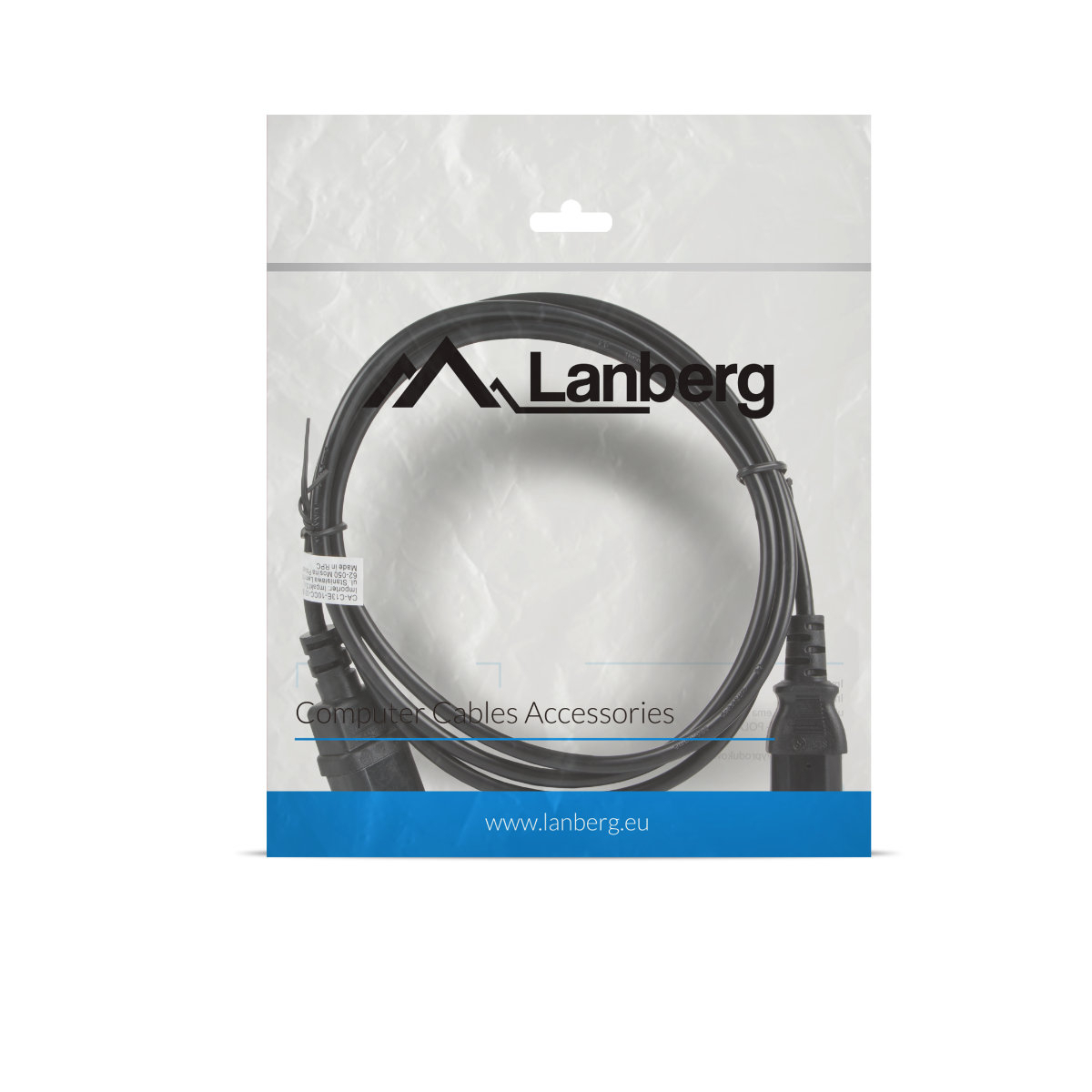 Cablu prelungitor de alimentare, 1.8m, Lanberg 40982, IEC 320 C13 la IEC 320 C14, 10A, negru [9]