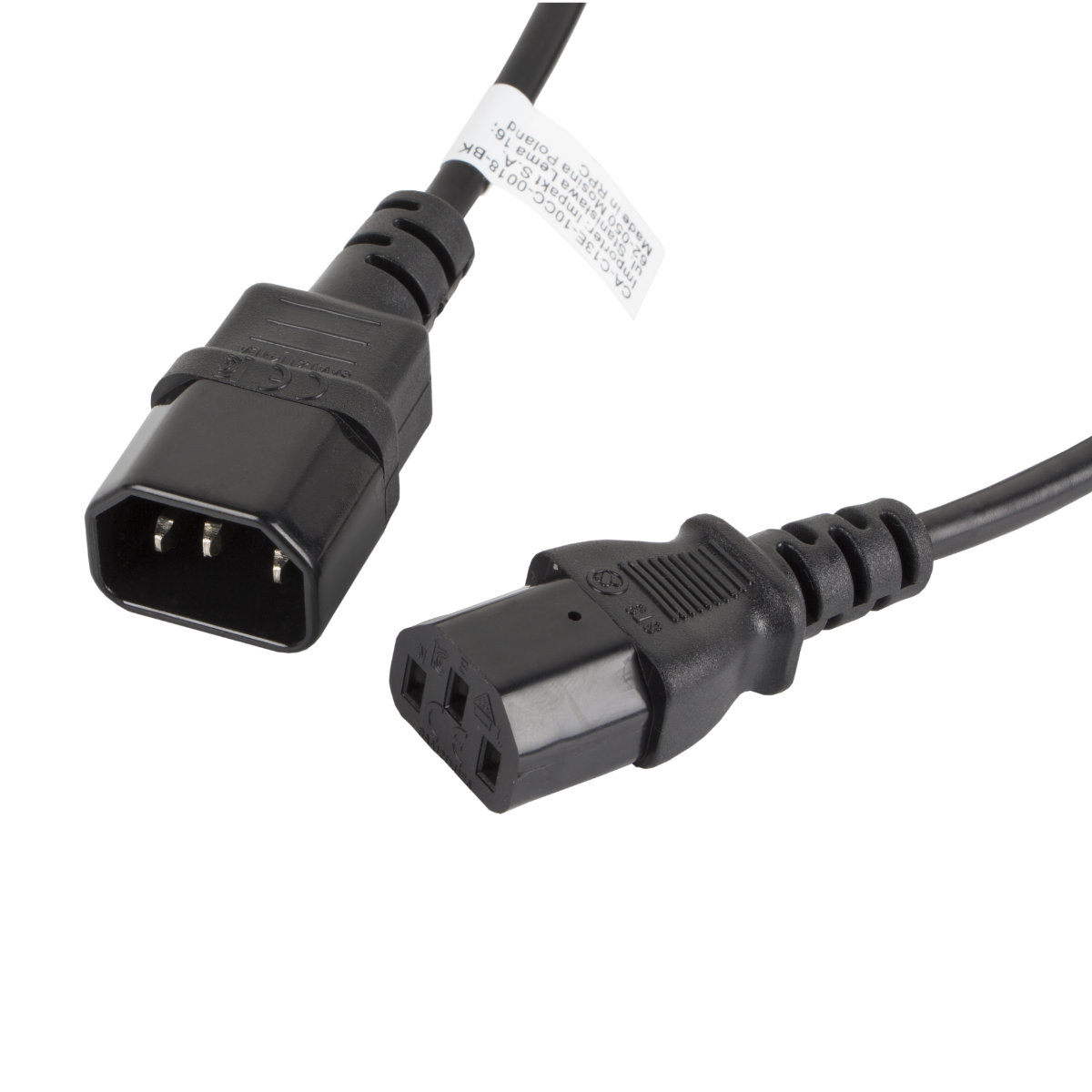 Cablu prelungitor de alimentare, 1.8m, Lanberg 40982, IEC 320 C13 la IEC 320 C14, 10A, negru [7]