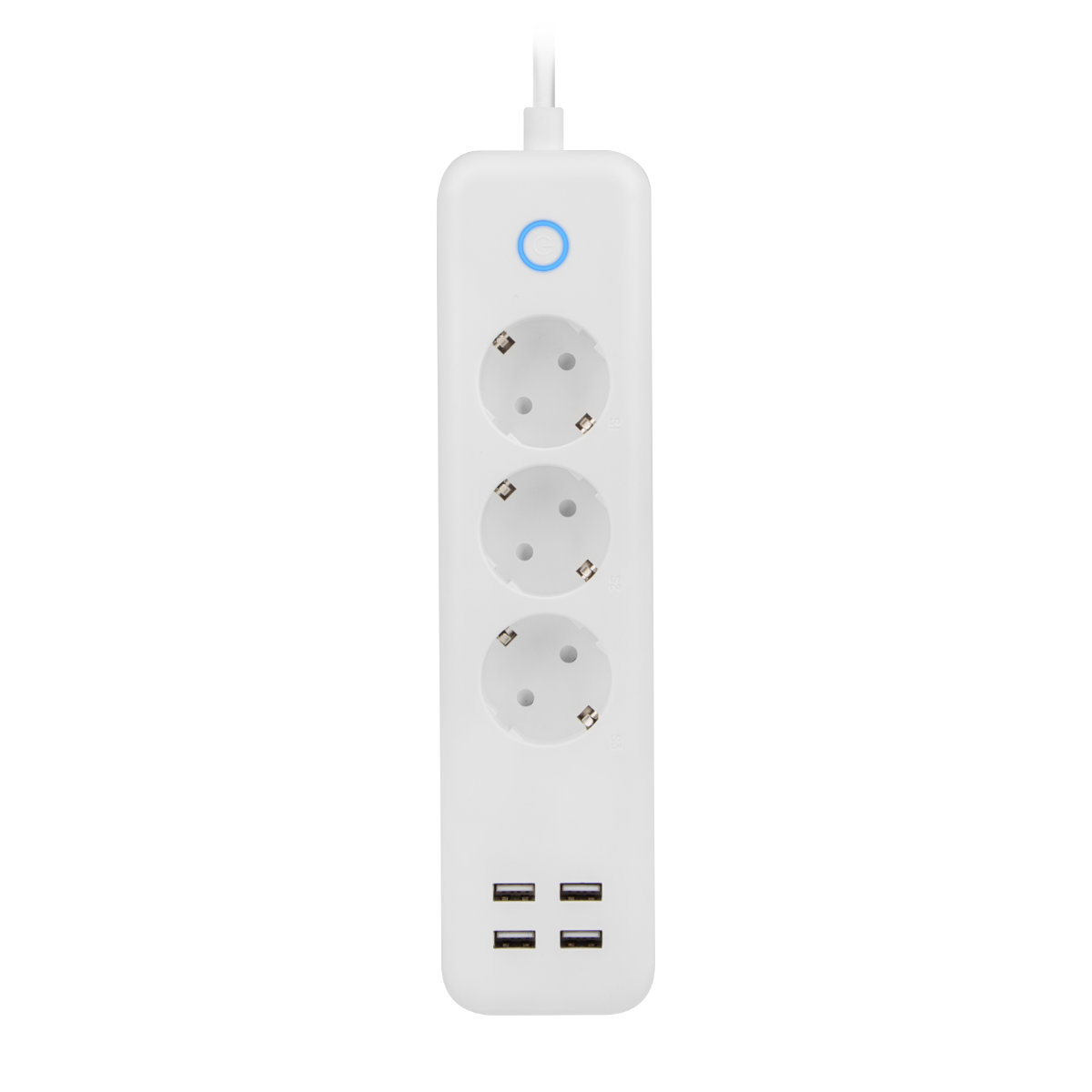 Cablu prelungitor de alimentare inteligenta, Lanberg Smart Home WiFi, 3 prize schuko 10 A, 4 x USB 2.1 A, 2300W, cablu 1.5 m, alb [6]