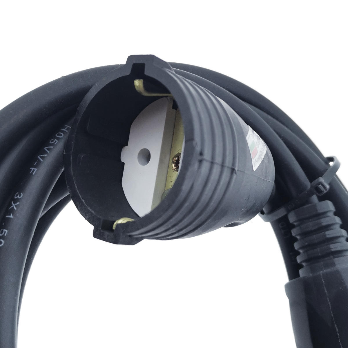 Cablu prelungitor, lungime 10m, pentru alimentare electrica, cu stecher si cupla cauciucate, material bachelita, negru [5]