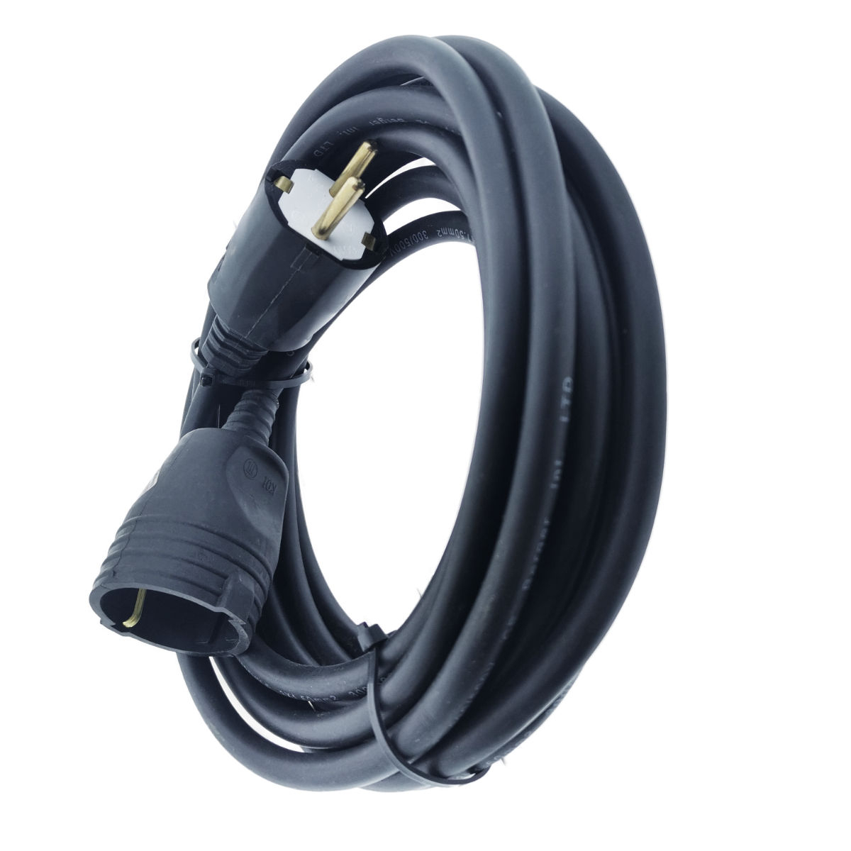 Cablu prelungitor, lungime 10m, pentru alimentare electrica, cu stecher si cupla cauciucate, material bachelita, negru [3]