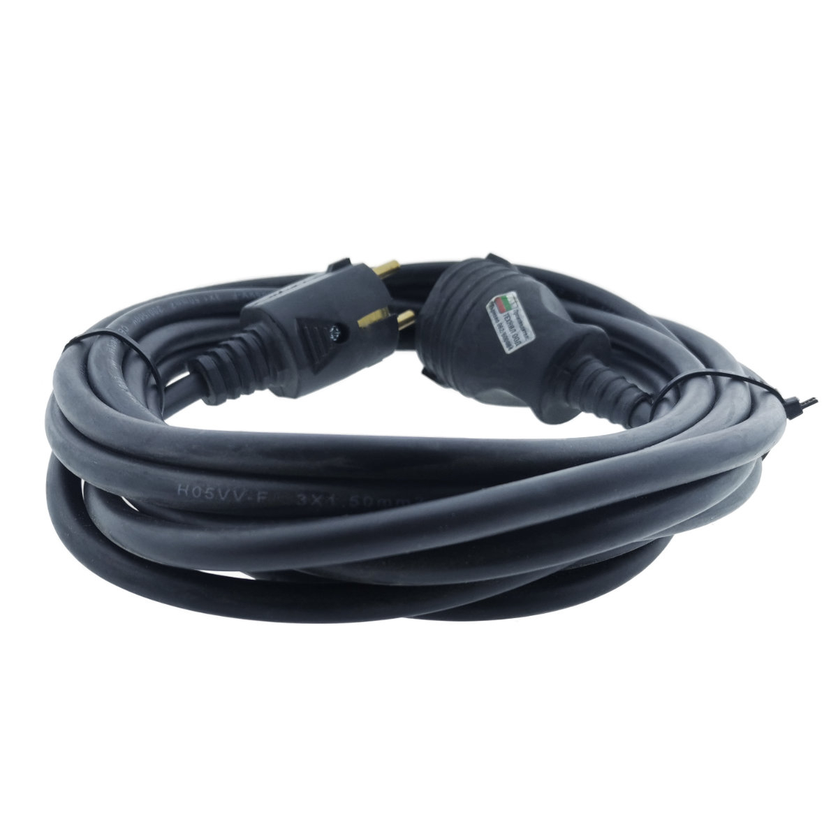 Cablu prelungitor, lungime 15m, pentru alimentare electrica, cu stecher si cupla cauciucate, material bachelita, negru [2]