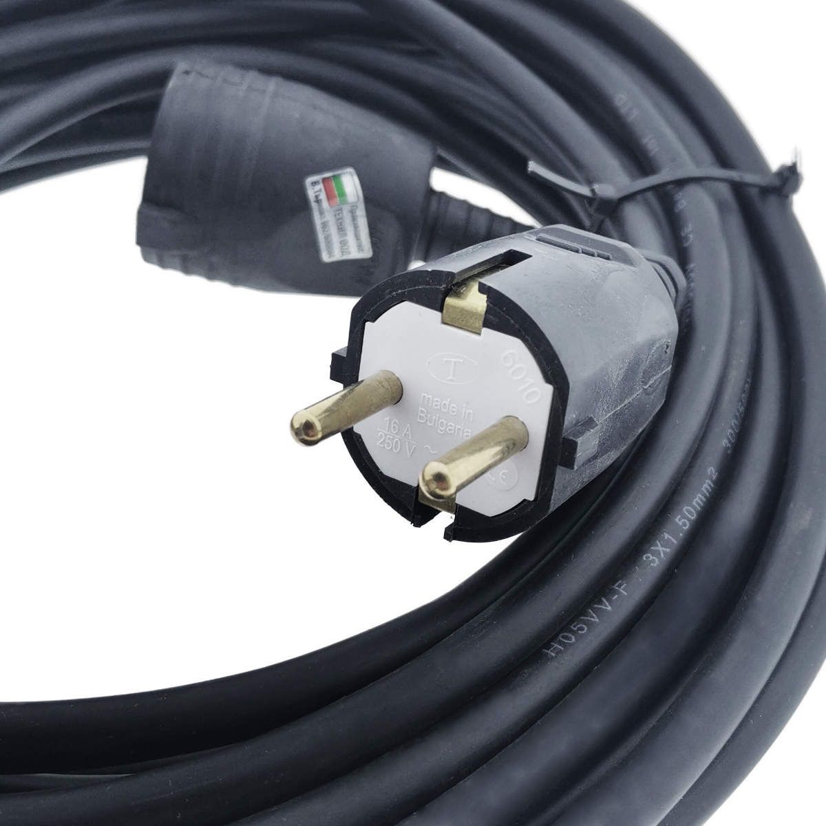 Cablu prelungitor, lungime 20m, pentru alimentare electrica, cu stecher si cupla cauciucate, material bachelita, negru [4]
