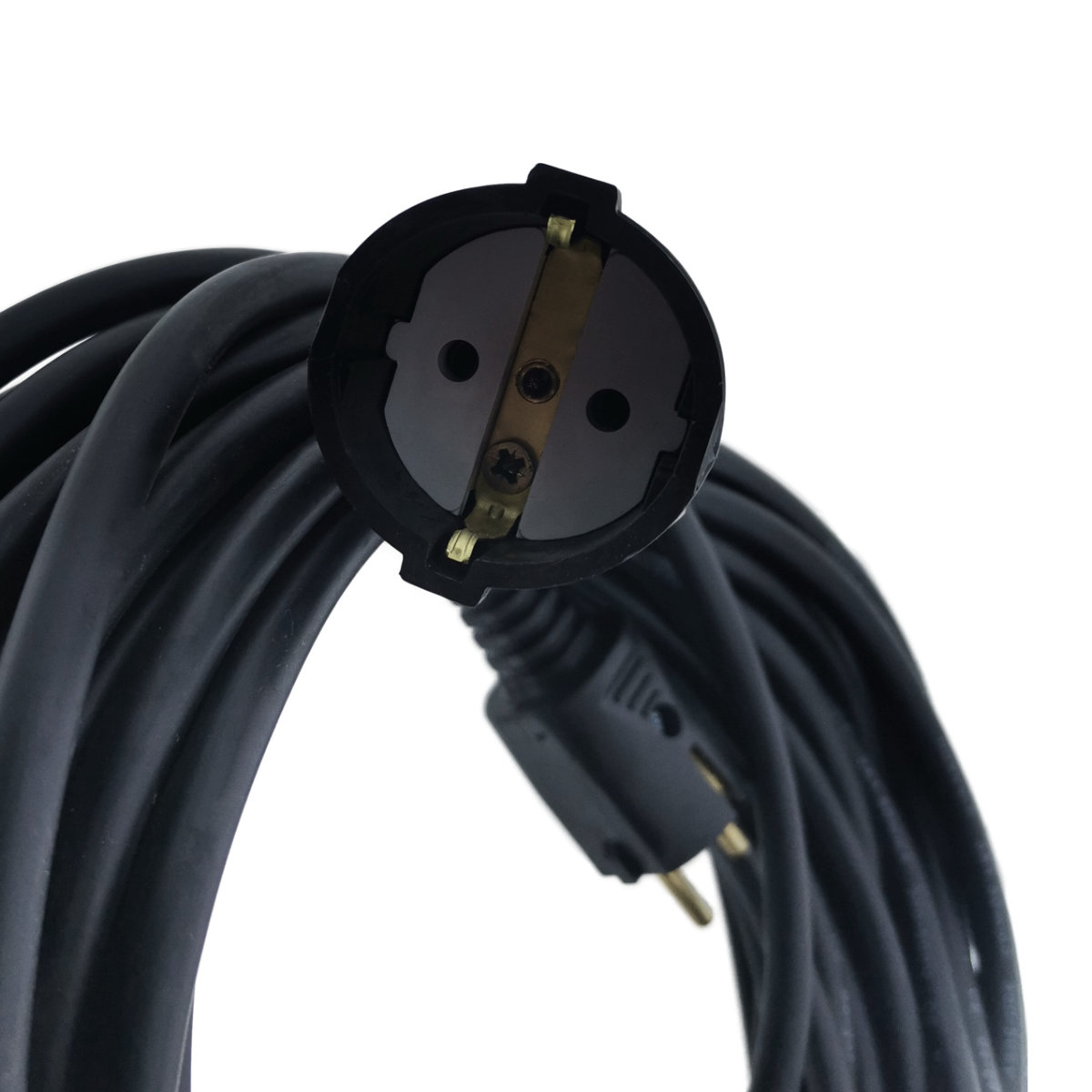 Cablu prelungitor, lungime 25m, pentru alimentare electrica, cu stecher si cupla cauciucate, material bachelita, negru [5]
