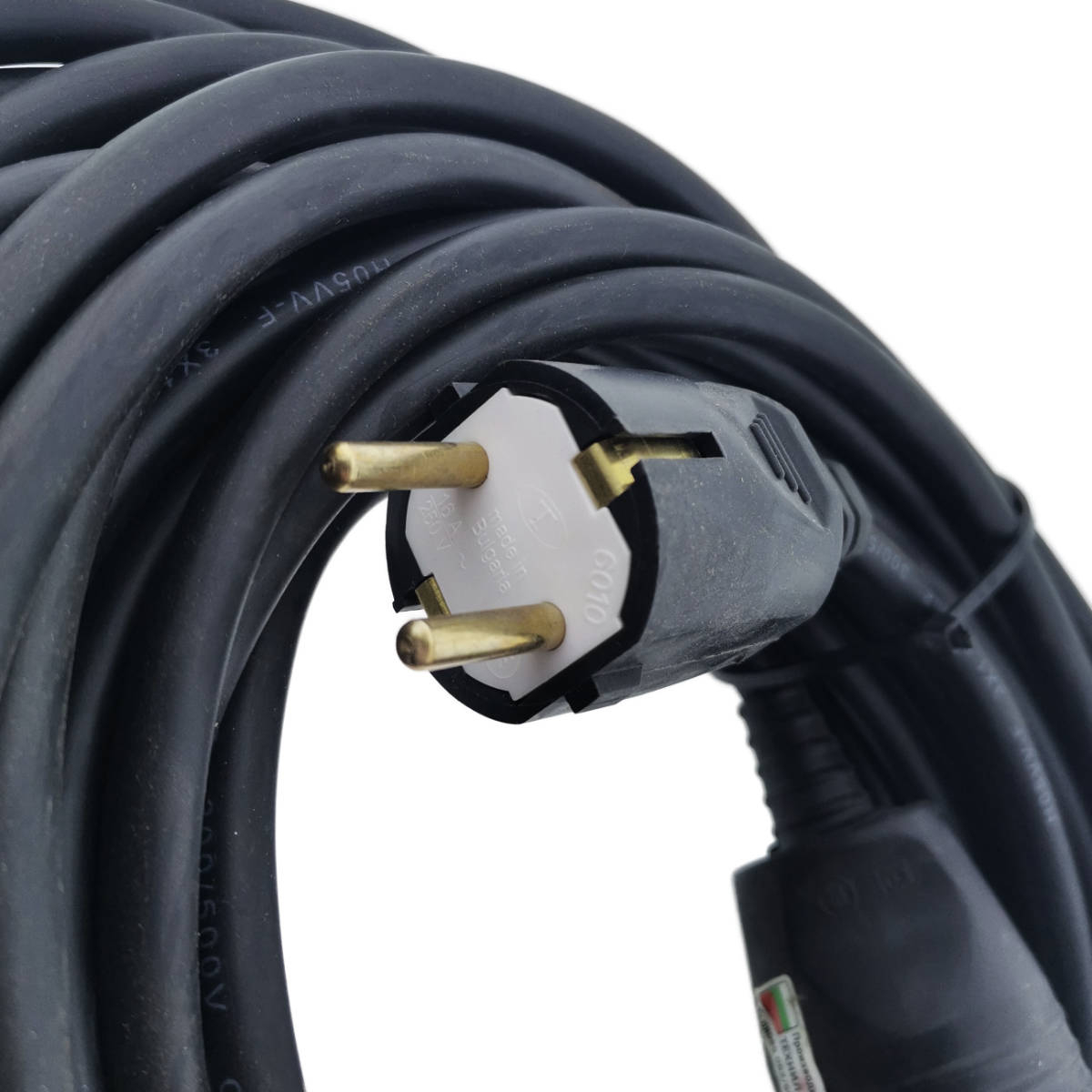 Cablu prelungitor, lungime 25m, pentru alimentare electrica, cu stecher si cupla cauciucate, material bachelita, negru [4]