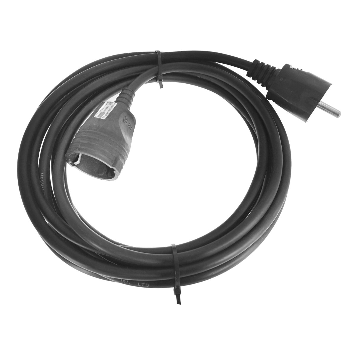 Cablu prelungitor, lungime 5m, pentru alimentare electrica, cu stecher si cupla cauciucate, material bachelita, negru [2]