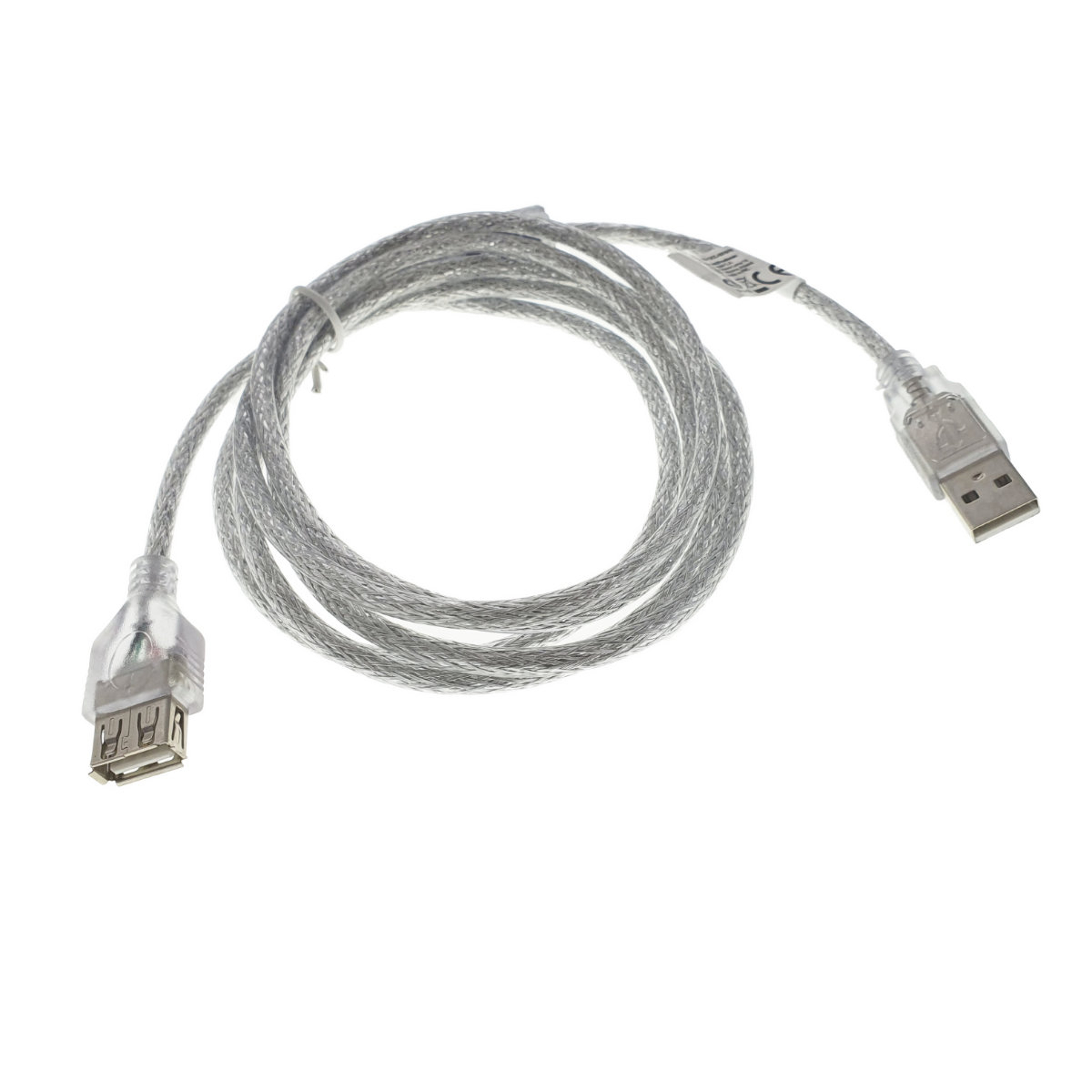 Cablu prelungitor USB 2.0 tata la USB 2.0 mama, Lanberg 41378, cu ferita, lungime 180 cm, transparent [5]