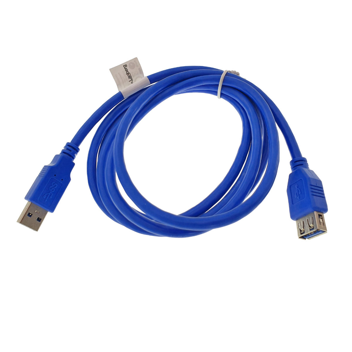 Cablu prelungitor USB 3.0 lungime 1.8m, Lanberg 41381, conector USB 3.0 mama (AF) la USB 3.0 tata (AM), albastru [6]
