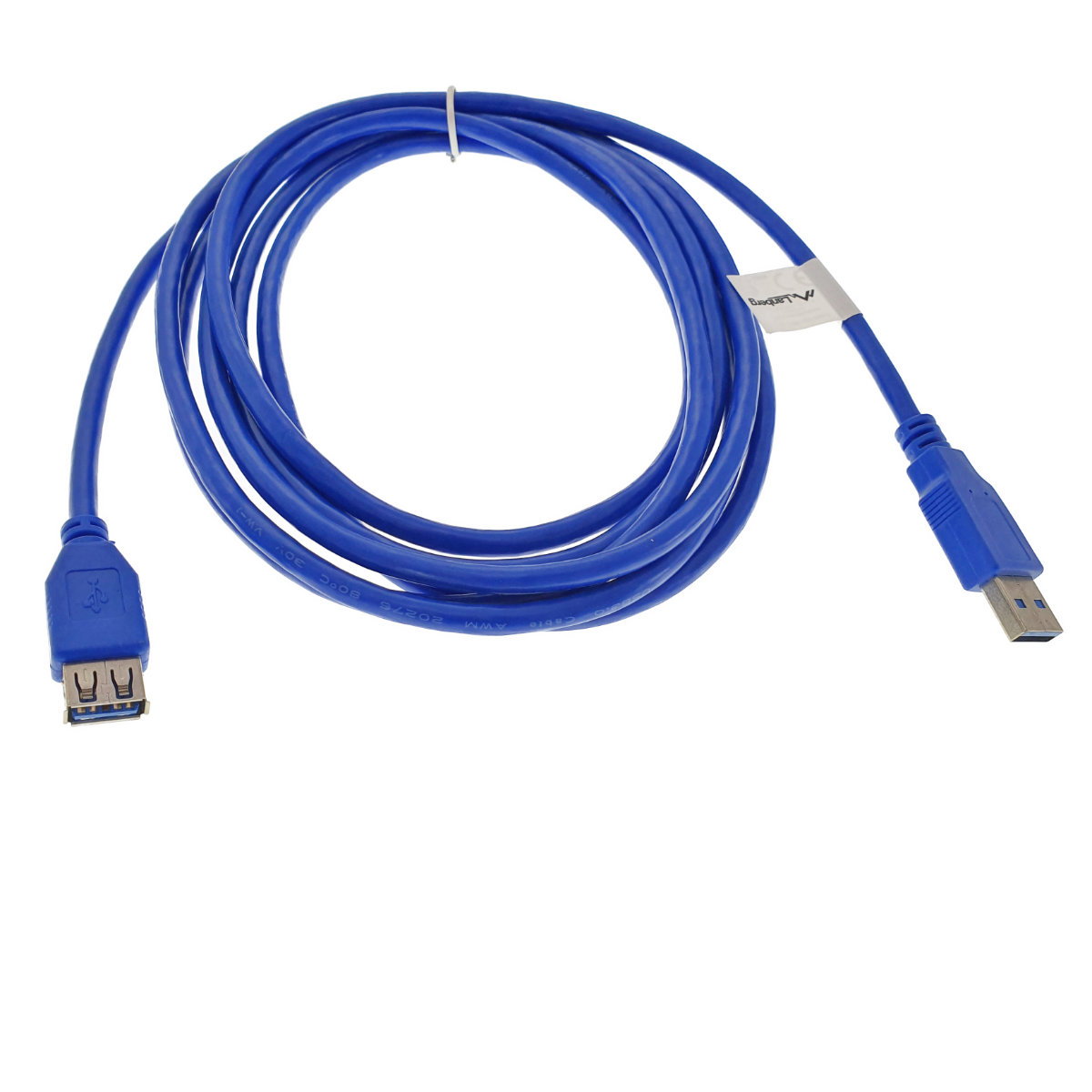 Cablu prelungitor USB 3.0 lungime 3m, Lanberg 41382, conector USB 3.0 mama (AF) la USB 3.0 tata (AM), albastru [3]