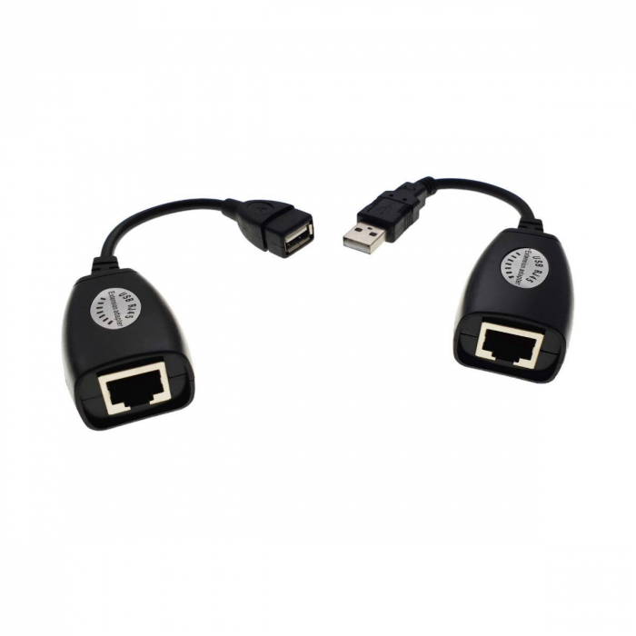 Cablu prelungitor USB 45m -RJXT tata - mama,extensie cablu USB cu RJ45 Cat5 si Cat6 [2]