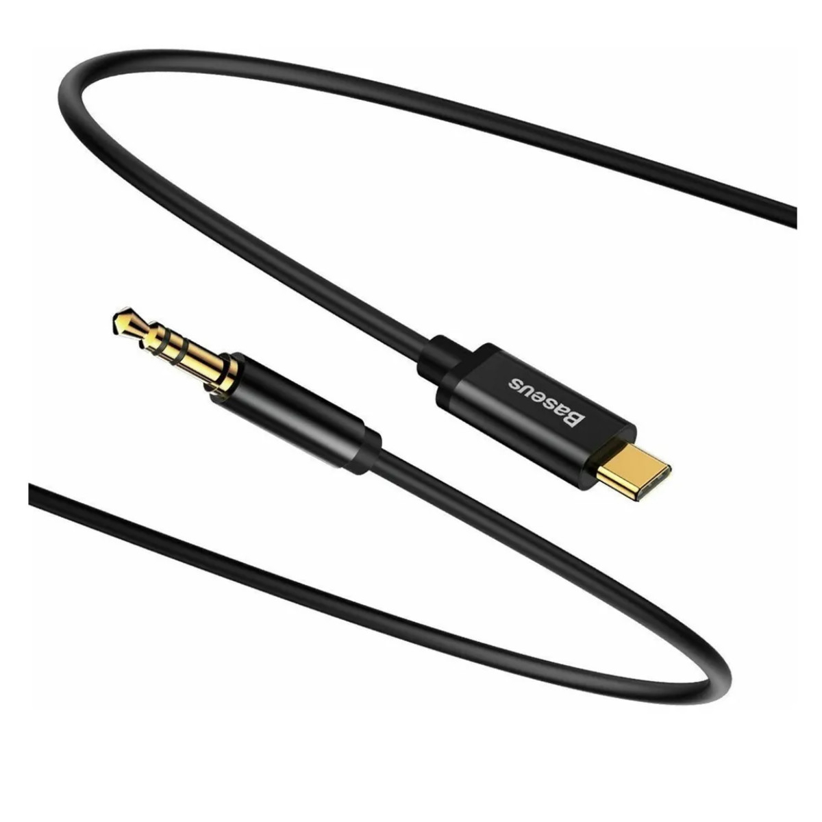 Cablu premium audio digital, Baseus CAM01-01, USB tip C tata la jack 3.5 mm tata AUX cu 3 pini, 120 cm, negru [10]