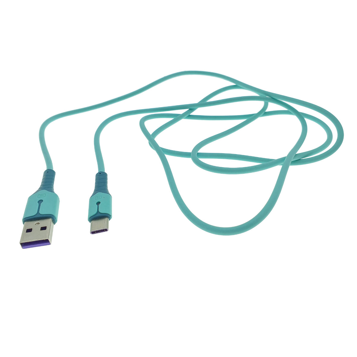 Cablu premium de incarcare rapida, LED, USB 2.0 tata la USB tip C tata, Liquid Soft Rubber, 1.5m, 3A, albastru [1]