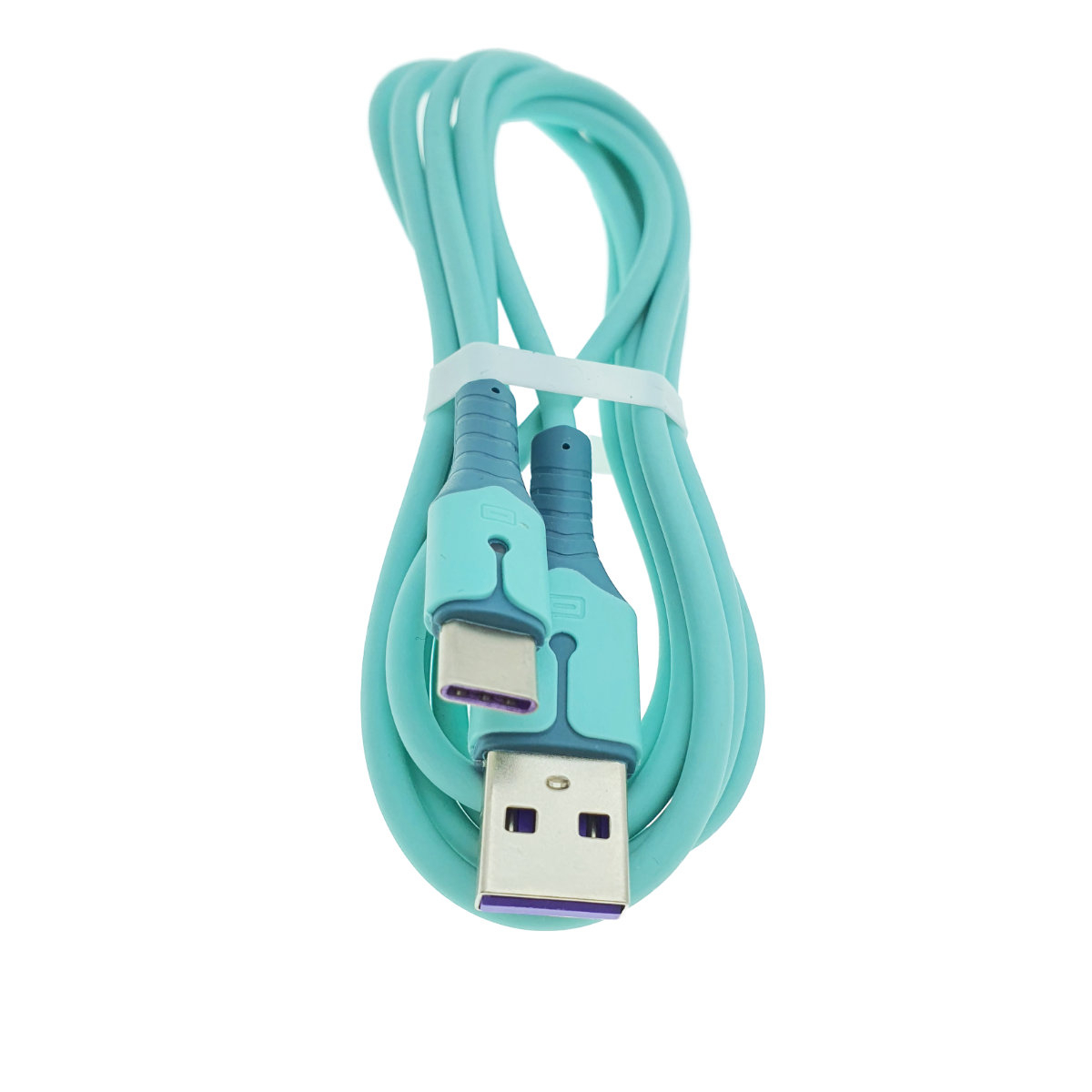 Cablu premium de incarcare rapida, LED, USB 2.0 tata la USB tip C tata, Liquid Soft Rubber, 1.5m, 3A, albastru [15]