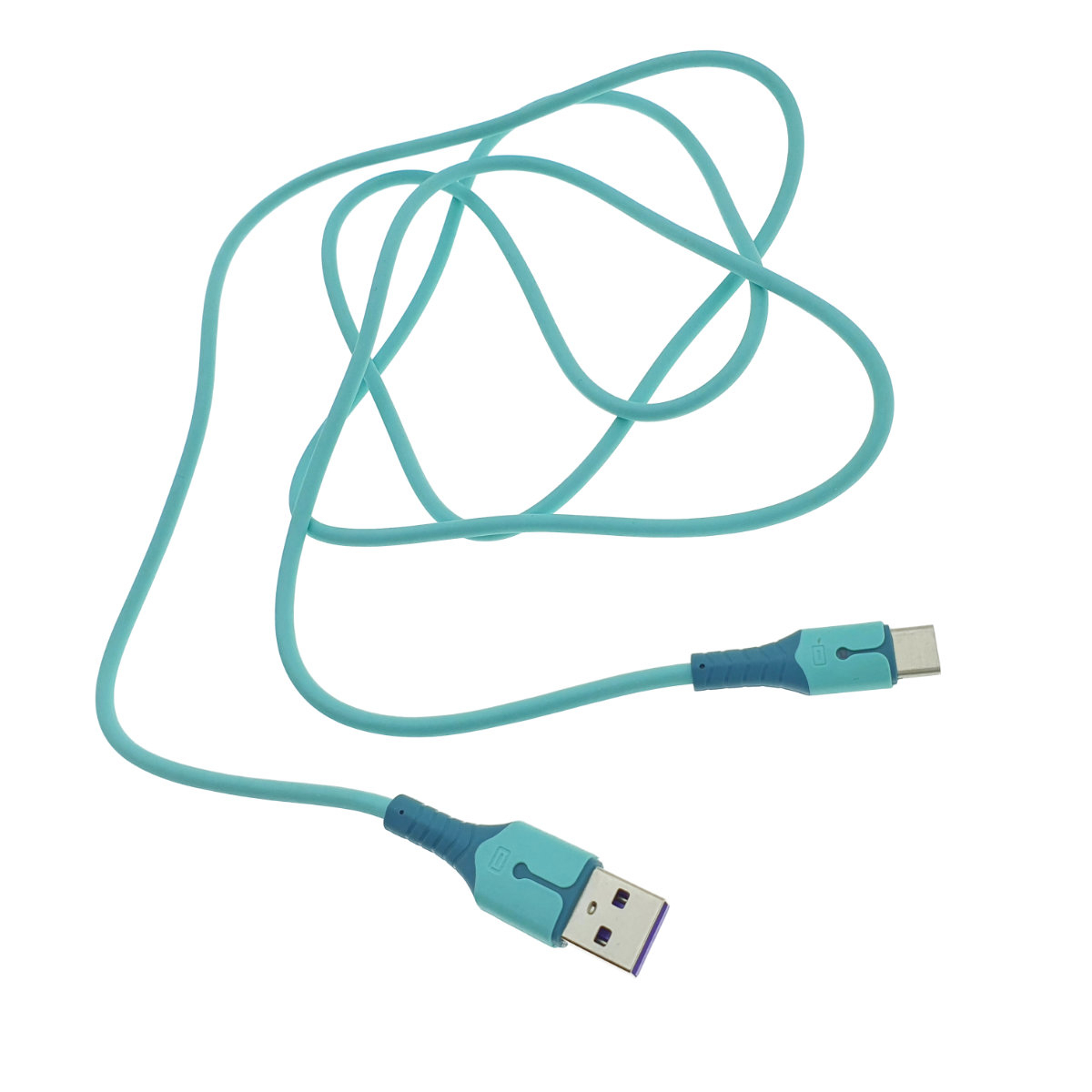 Cablu premium de incarcare rapida, LED, USB 2.0 tata la USB tip C tata, Liquid Soft Rubber, 1.5m, 3A, albastru [2]