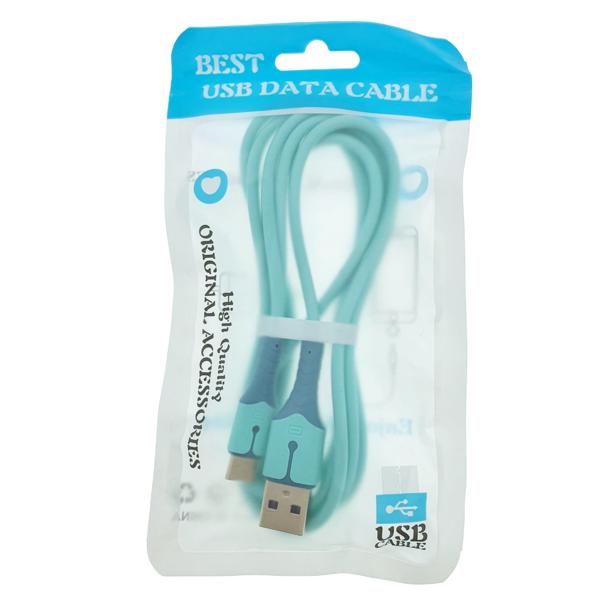 Cablu premium de incarcare rapida, LED, USB 2.0 tata la USB tip C tata, Liquid Soft Rubber, 1.5m, 3A, albastru [3]
