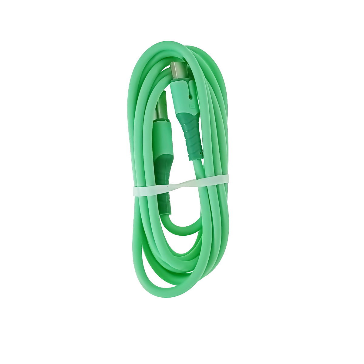 Cablu premium de incarcare rapida, LED, USB 2.0 tata la USB tip C tata, Liquid Soft Rubber, 1.5m, 3A, verde [4]