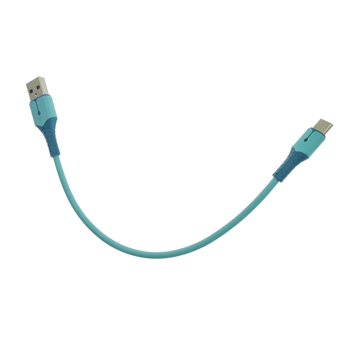 Cablu premium de incarcare rapida, LED, USB 2.0 tata la USB tip C tata, Liquid Soft Rubber, 25 cm, 3A, albastru [12]