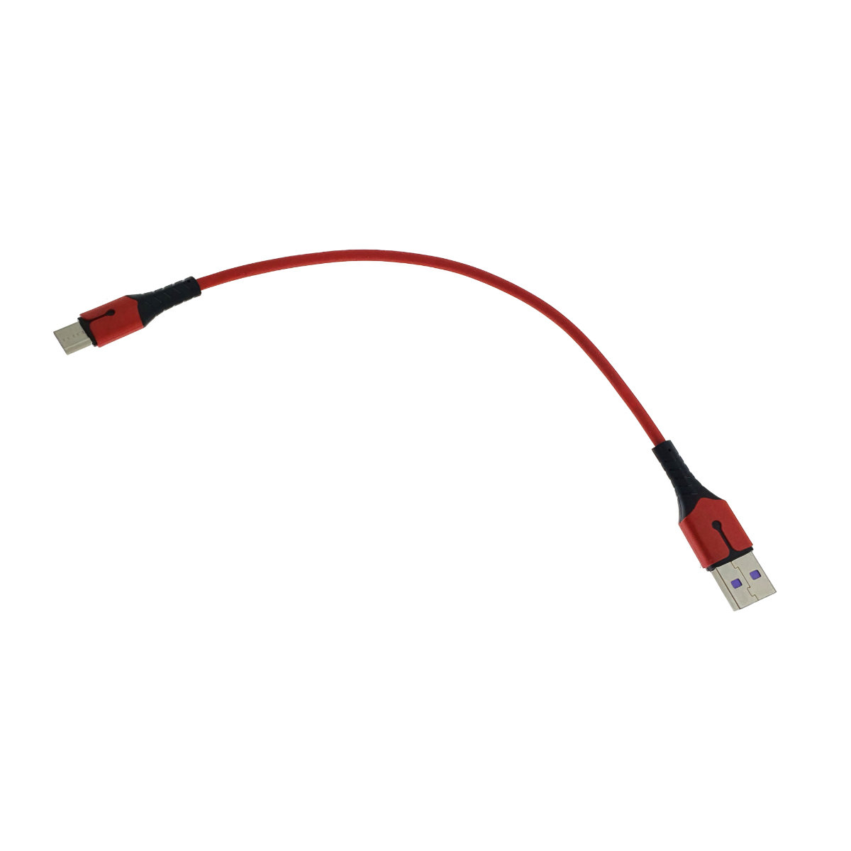 Cablu premium de incarcare rapida, LED, USB 2.0 tata la USB tip C tata, Liquid Soft Rubber, 25 cm, 3A, rosu [4]