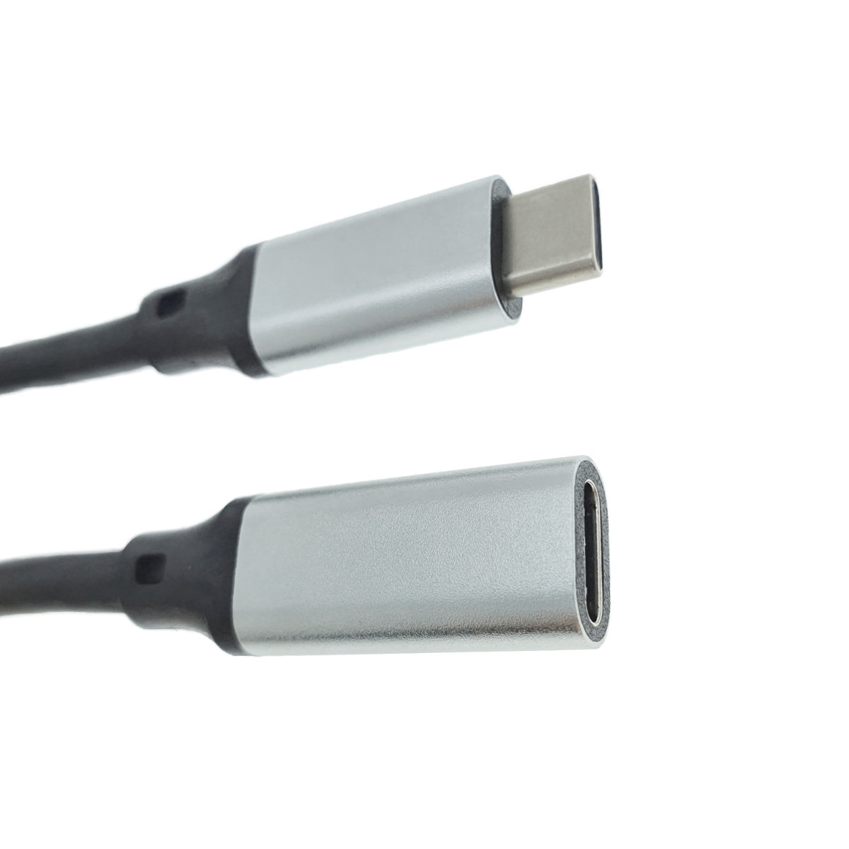 Cablu premium prelungitor USB 3.1 Gen 2 tip C tata la USB tip C mama, 100 cm, Revolution 106, PD, 20V 5A 100W, 10 Gbps, carcasa aluminiu, negru cu argintiu [16]
