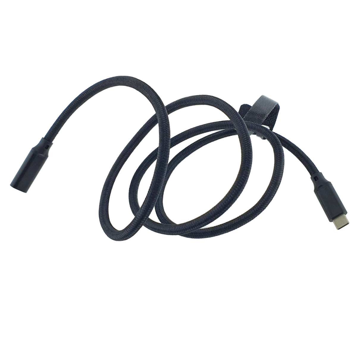 Cablu premium prelungitor USB-C mama la USB-C tata, USB 3.1 Gen2, viteza 10 Gbps, 1m, PD fast charge, cu invelis textil, negru [3]