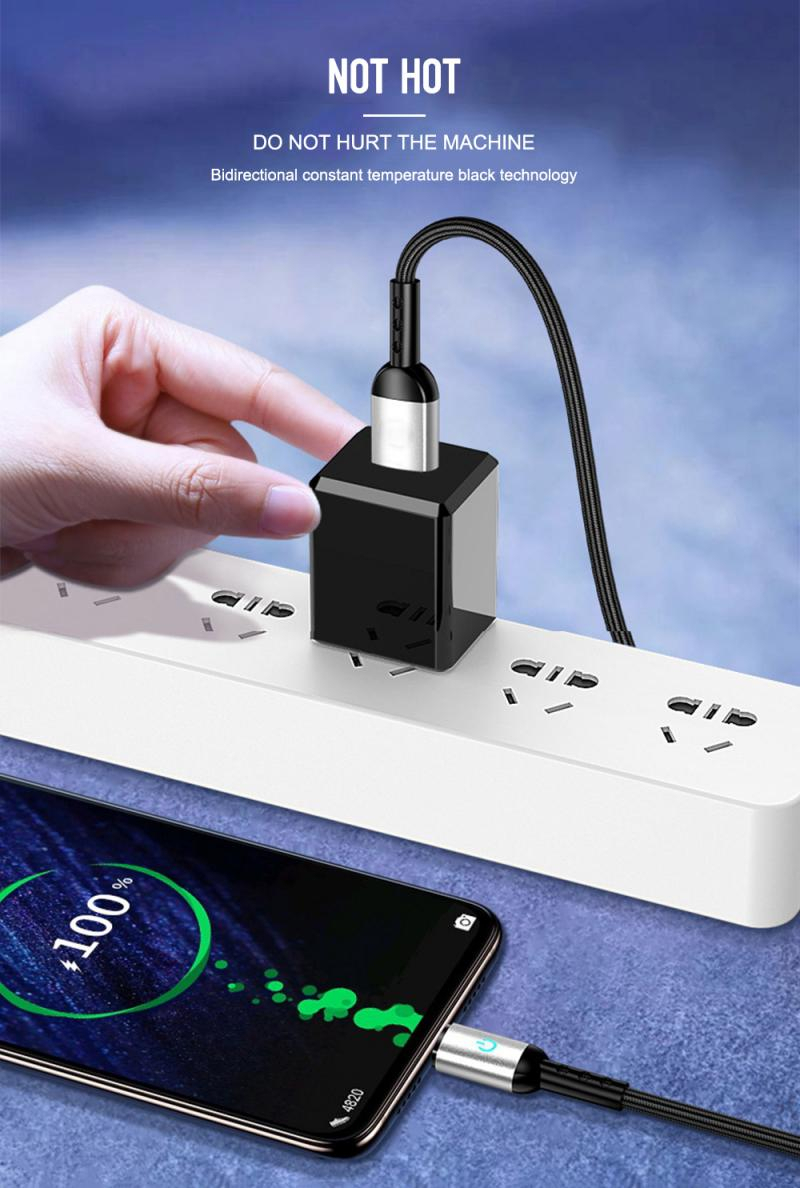 Cablu premium USB 2.0 tata la conector compatibil 8-pin Lightning tata , 3A, 1.2m, Fast Charging Bright Black, indicator Led, negru [7]