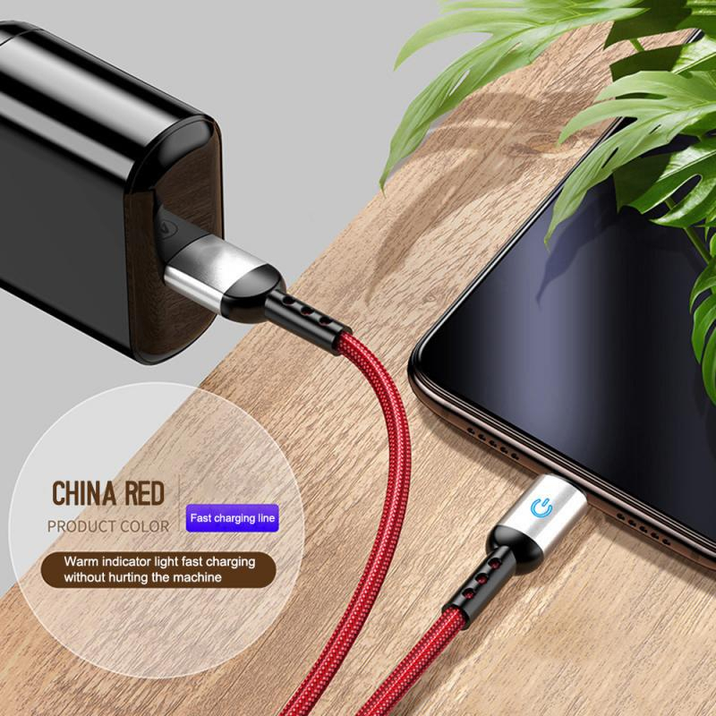 Cablu premium USB 2.0 tata la USB tip C tata , 3A, 1.2m, Fast Charging China Red, indicator Led, rosu cu negru [6]