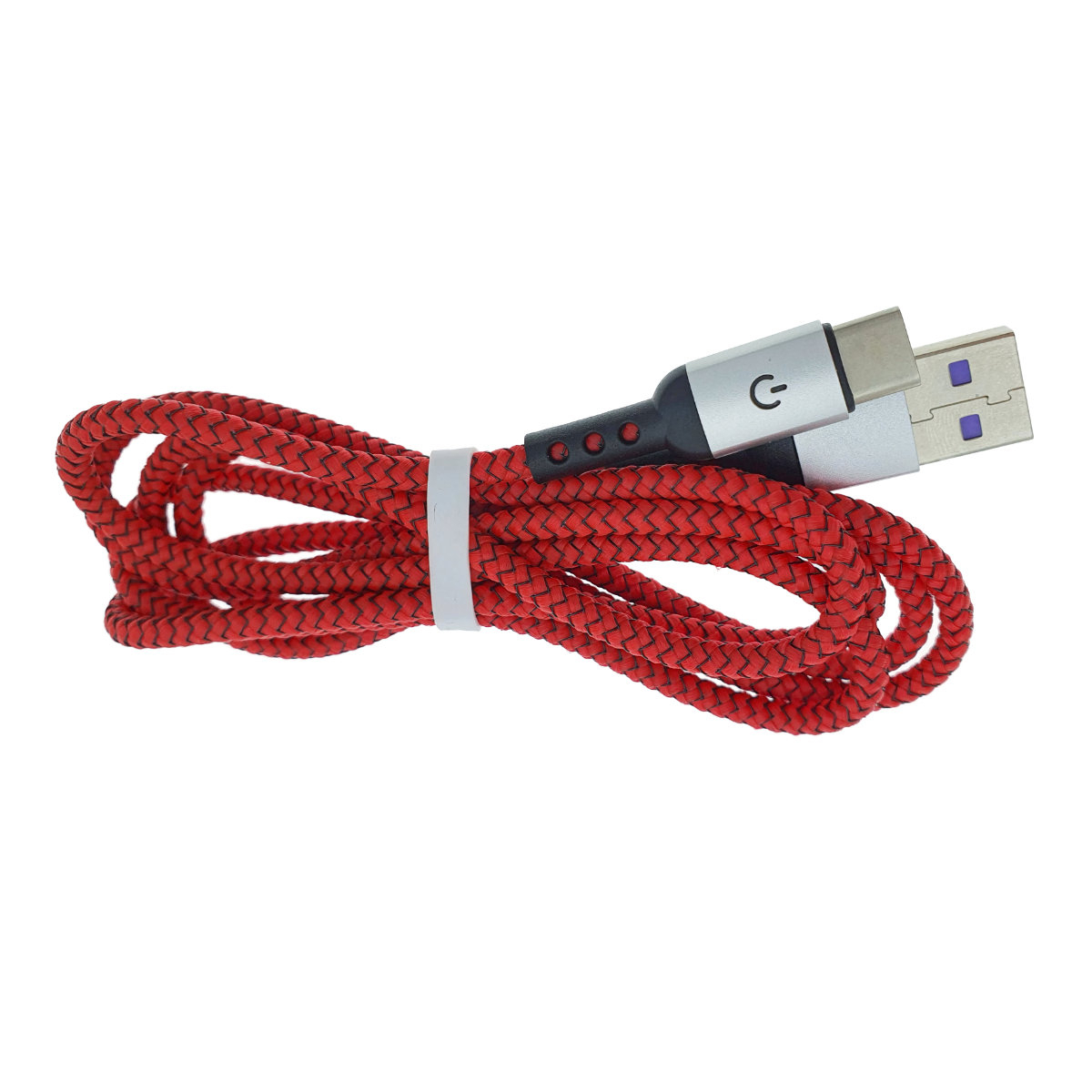 Cablu premium USB 2.0 tata la USB tip C tata , 3A, 1.2m, Fast Charging China Red, indicator Led, rosu cu negru [15]