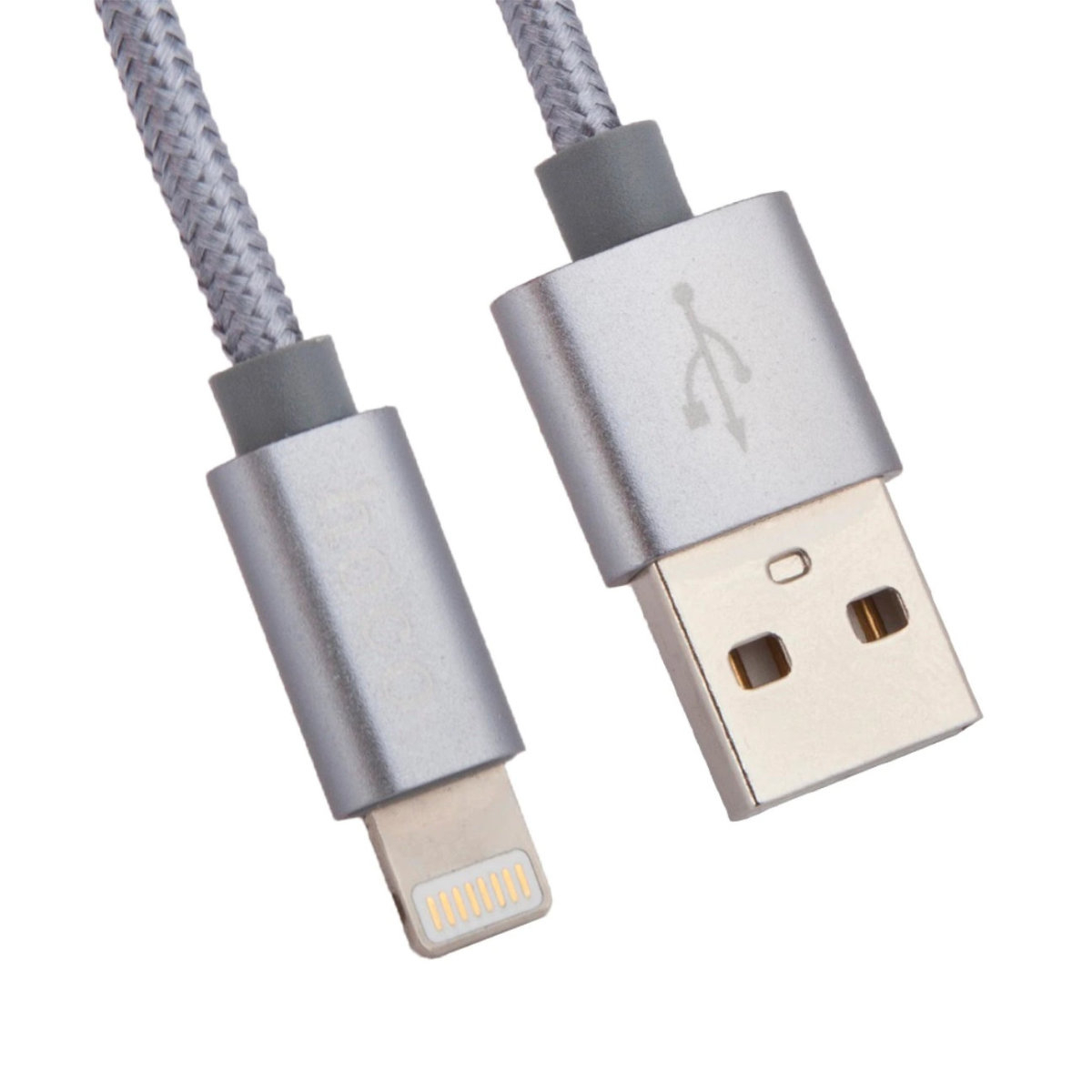 Cablu prevazut cu conectori USB tata si lightning tata, Hoco X2 Knitted, 2.4A, lungime 1m, gri [1]